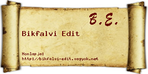 Bikfalvi Edit névjegykártya